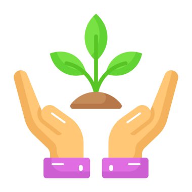 Eko bakımın akılda kalıcı vektör tasarımına bir göz atın, bitki bakımının birinci sınıf simgesi.