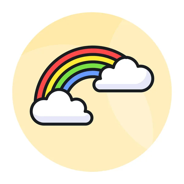 Beautifully Designed Vector Rainbow Modern Style Meteorological Phenomenon Icon Download — Stock Vector