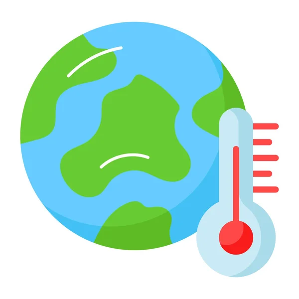 World Globe Thermometer Showing Concept Icon Global Warming World Earth — Stock Vector