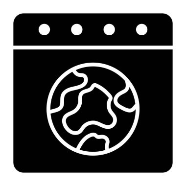 Dünya takviminde dünya sağlık gününün konsept simgesini modern tarzda gösteren dünya küresi