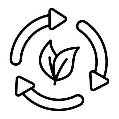 Dönüştürme okları ile eko geri dönüşüm konseptini gösteren yapraklar, kolayca kullanılabilir