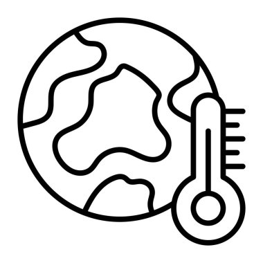 Küresel ısınmanın kavram simgesini gösteren termometreye sahip dünya küresi, farkındalık için dünya günü vektörü