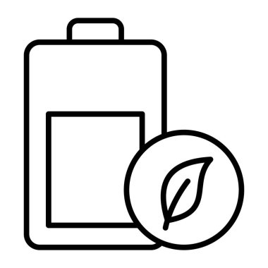 Düzenlenebilir biçim ve premium simgede eko pilin yaratıcı olarak tasarlanmış vektörü