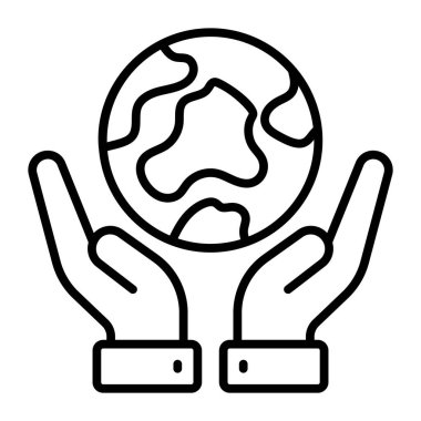 Dünyayı kurtarma kavramını tasvir eden insan eliyle Dünya Günü ikonu