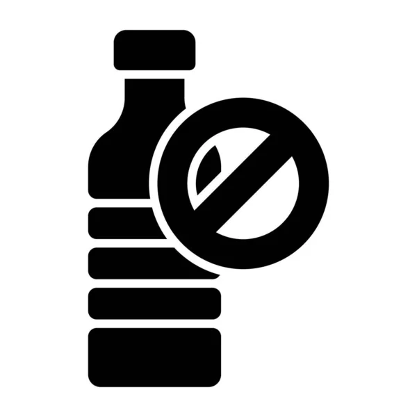 Prohibited Sign Plastic Bottle Showing Concept Icon Plastic Bottles — Stock Vector