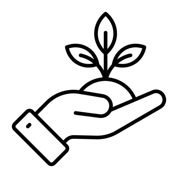 Φυτρώνουν Στο Χέρι Συμβολίζοντας Εικόνα Έννοια Της Φροντίδας Των Φυτών — Διανυσματικό Αρχείο