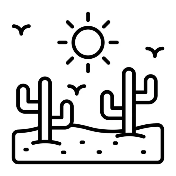 Desert Vector Design Trendy Style Ένα Φυσικό Τοπίο Εικονίδιο Σκηνή — Διανυσματικό Αρχείο