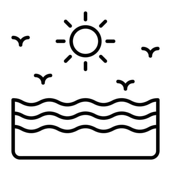 Редагований Графічний Дизайн Моря Модному Стилі Вектор Сонячного Світла — стоковий вектор