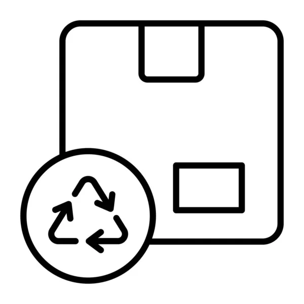 Recyklační Šipka Kartonové Krabici Vektorový Design Recyklace Balíků Upravitelném Stylu — Stockový vektor