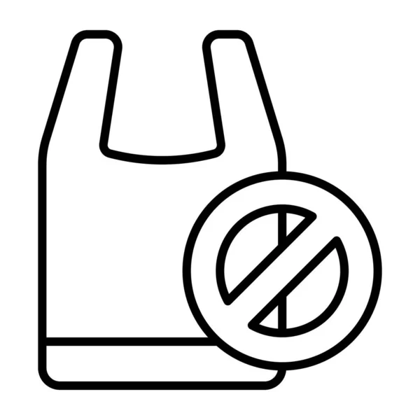Запрещённый Знак Пластиковом Пакете Изображающий Иконку Понятия Пластикового Пакета Мир — стоковый вектор