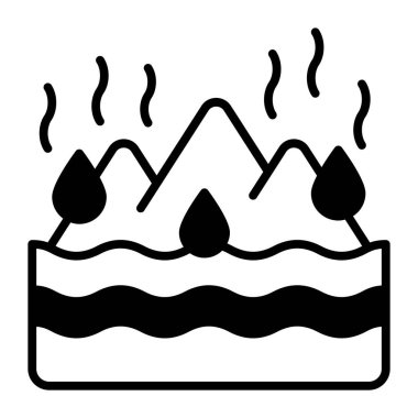 Eriyen Buzulların trend tarzında inanılmaz bir vektör tasarımı, dünya ikonu