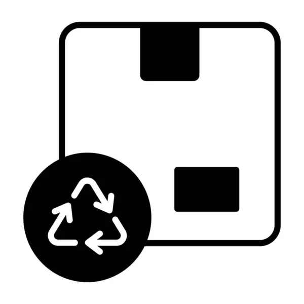 Recyklační Šipka Kartonové Krabici Vektorový Design Recyklace Balíků Upravitelném Stylu — Stockový vektor
