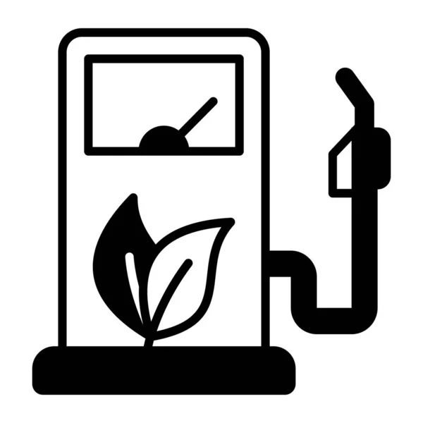 Düzenlenebilir Tarzda Iyi Tasarlanmış Eko Yakıt Ikonu Biyoyakıt Istasyonunun Premium — Stok Vektör