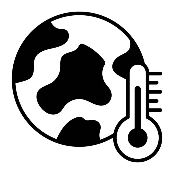 Wereld Bol Met Thermometer Toont Concept Icoon Van Opwarming Van — Stockvector
