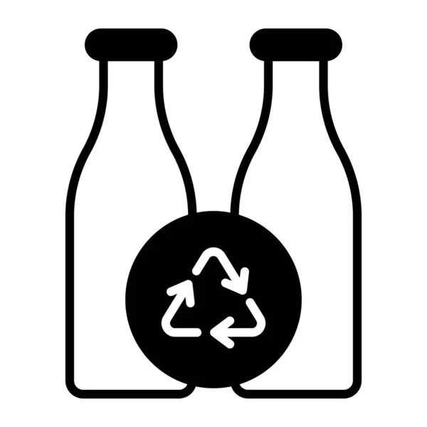 Recycling Schild Mit Flaschen Zeigt Konzept Des Flaschenrecyclings Trendigen Stil — Stockvektor