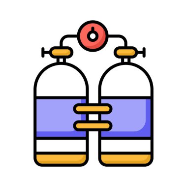 Tüplü dalış sırasında su altında nefes almak için kullanılan bu özel dalış ikonunu indir