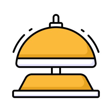 Bu güzel tasarım otelin çan simgesini modada, düzenlenebilir vektörde işaretleyin