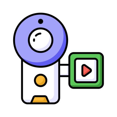 Moda tarzında el kamerasının güzel tasarlanmış vektörü, el kamerasıyla yaşam anlarını yakalar