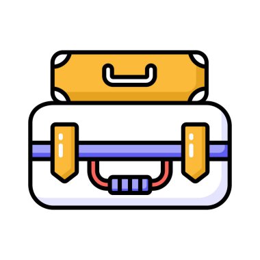 Moda tarzında bagaj çantalarının dikkatlice hazırlanmış ikon tasarımı, seyahat bagaj vektörü kişiselleştirilebilir tasarım