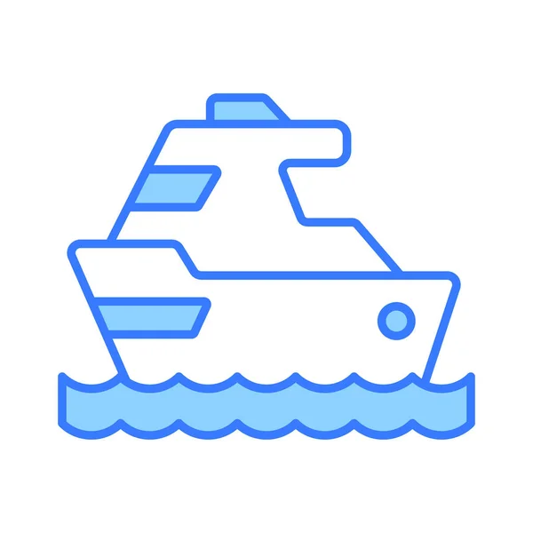 Motor Yacht Vector Design Boat Sea Traveling Icon Luxury Ship — Stock Vector