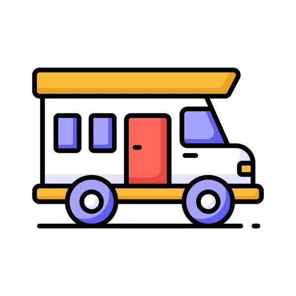 Attrapez Vecteur Étonnant Bus Dans Style Moderne Transport Efficace Pratique — Image vectorielle
