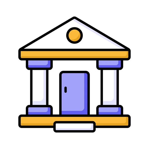 Ikona Budynku Banku Nowoczesnym Stylu Łatwy Obsłudze Wektor Premium Design — Wektor stockowy