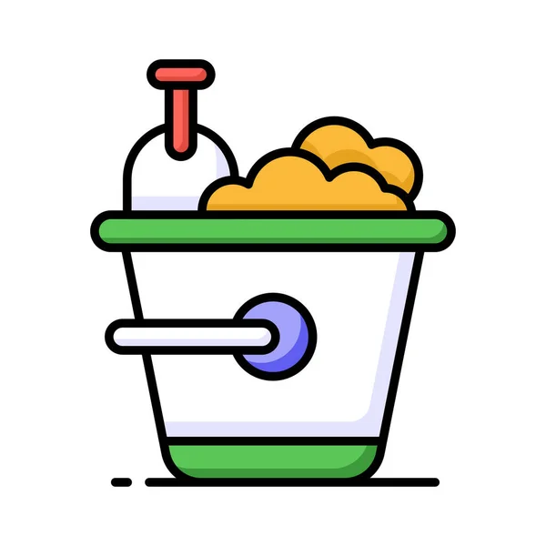 stock vector Sand bucket icon represents a small pail used for carrying and playing with sand at the beach or in a sandbox