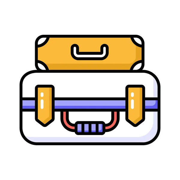 慎重に細工されたアイコンデザインの荷物バッグトレンディーなスタイル 旅行手荷物ベクトルカスタマイズ可能なデザイン — ストックベクタ