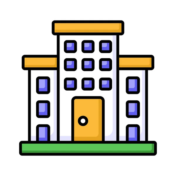 Όμορφα Σχεδιασμένο Εικονίδιο Του Ξενοδοχείου Σύγχρονο Στυλ Διάνυσμα Του Κτιρίου — Διανυσματικό Αρχείο