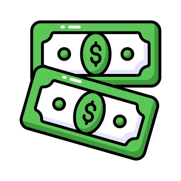 Modern Tarzda Bir Kağıt Para Ikonu Banknotların Iyi Tasarlanmış Vektörü — Stok Vektör