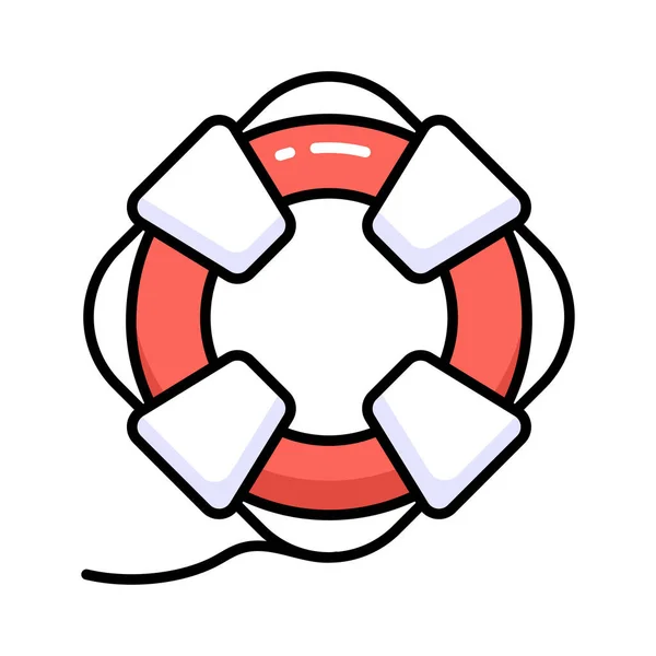Lifebuoy Εικονίδιο Χαριτωμένο Στυλ Απομονώνονται Λευκό Φόντο Όμορφο Διάνυσμα Του — Διανυσματικό Αρχείο