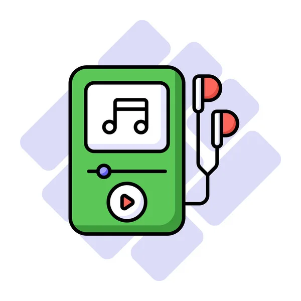 Ikona Odtwarzacza Muzyki Nowoczesnym Stylu Edytowalny Wektor Odtwarzacza Mp3 — Wektor stockowy
