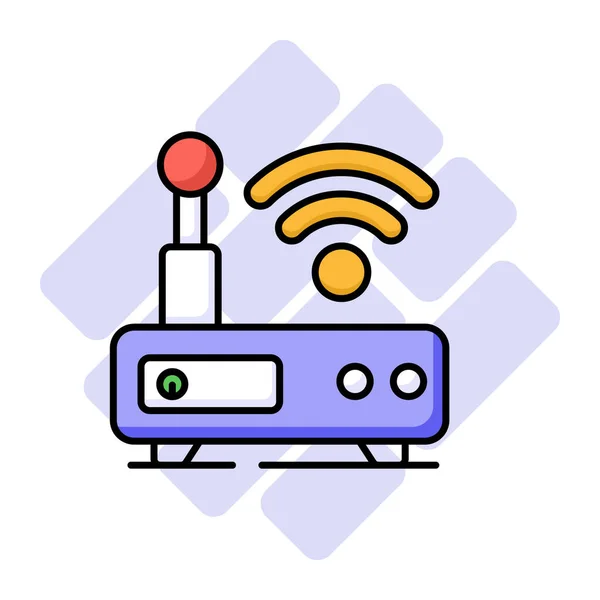 Ein Symbol Des Wifi Routers Zeigt Ein Netzwerkgerät Das Eine — Stockvektor