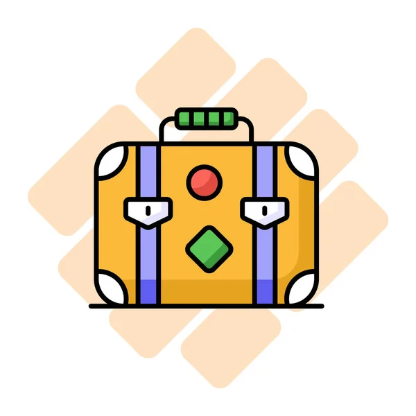Sorgfältig Gearbeitetes Icon Design Der Gepäcktasche Trendigen Stil Reisegepäckvektordesign Koffersymbol — Stockvektor