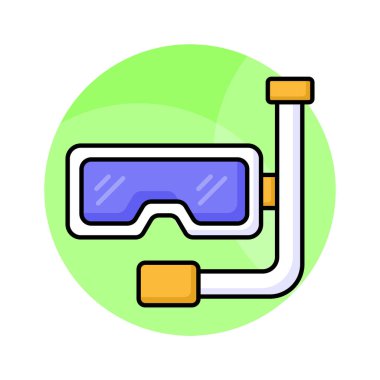 Şnorkel maskesinin modern tarzda güzel tasarım vektörü, simgeyi kullanması kolay