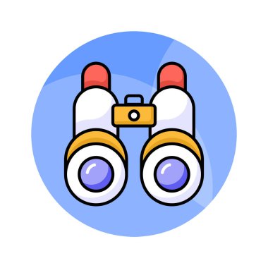 Moda tarzında uzak nesneleri, dürbün vektör tasarımını izlemek için kullanılan, her göz için bir lens ile optik bir araçtır