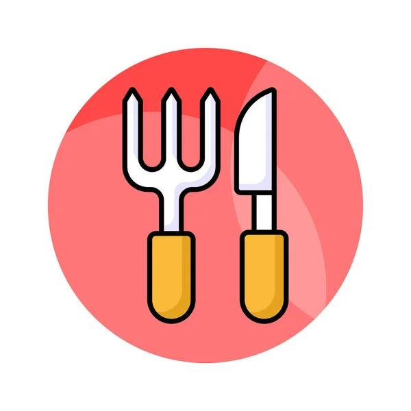 Vecteur Fourchette Couteau Montrant Les Ustensiles Cuisine Icône Des Couverts — Image vectorielle