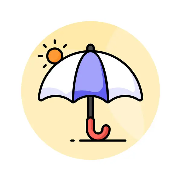 stock vector An umbrella icon represents protection from rain or sun, modern vector of sunshade