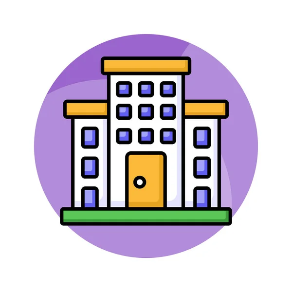 Όμορφα Σχεδιασμένο Εικονίδιο Του Ξενοδοχείου Σύγχρονο Στυλ Διάνυσμα Του Κτιρίου — Διανυσματικό Αρχείο