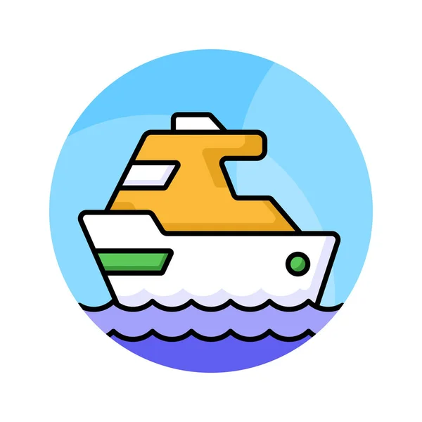 Моторная Яхта Векторный Дизайн Лодка Морских Путешествий Икона Роскошный Корабль — стоковый вектор