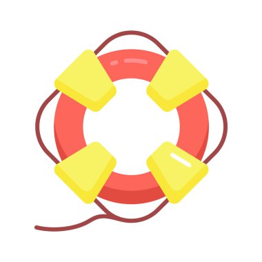 Beyaz arkaplanda izole edilmiş şirin bir şekilde cankurtaran simgesi, güzel bir cankurtaran vektörü