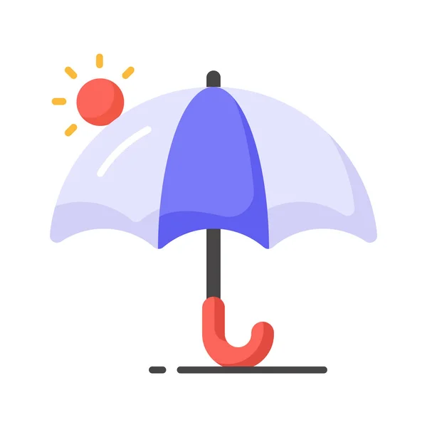 Ένα Εικονίδιο Ομπρέλας Αντιπροσωπεύει Την Προστασία Από Βροχή Τον Ήλιο — Διανυσματικό Αρχείο