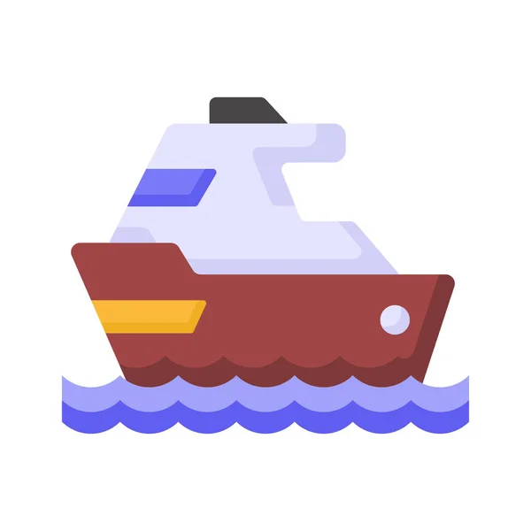 汽车游艇矢量设计 海上旅行图标船 海上旅行或派对豪华船 — 图库矢量图片