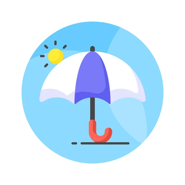 Deštník Ikona Představuje Ochranu Před Deštěm Nebo Sluncem Moderní Vektor — Stockový vektor