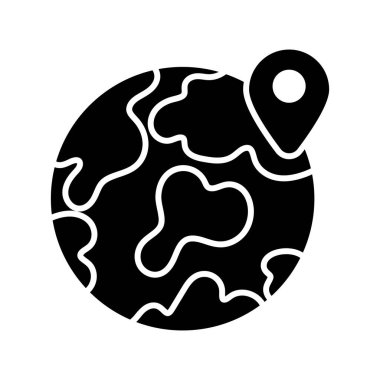 Harita iğneli dünya konsept coğrafi konum vektörünü modern tarzda gösterir