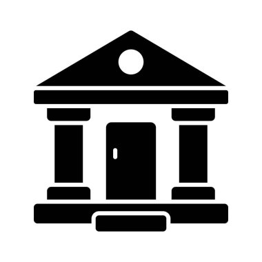 Modern tarzda, kullanması kolay bir banka binası simgesi, premium tasarım