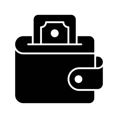 Cüzdanın birinci sınıf vektör tasarımı, cüzdanın bir simgesi, akılda kalıcı para cüzdanı simgesi