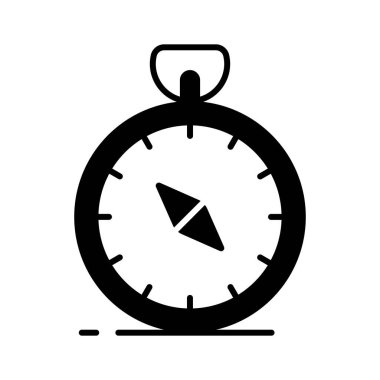 Modern stil, navigasyon aracı simgesinde pusula inanılmaz bir vektör tasarımı