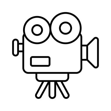 Moda tarzında Retro film kamera vektör tasarımı, profesyonel video kamera tasarımı