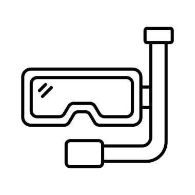 Şnorkel maskesinin modern tarzda güzel tasarım vektörü, simgeyi kullanması kolay